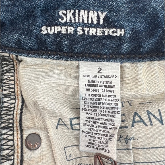 American Eagle Outfitters Skinny Super Stretch Jeans Size 2 Junior’s - Picture 4 of 6